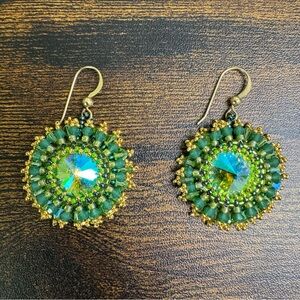 ❤️#88. Beaded Crystal Burst Earrings